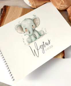 Personalizowany album dla dziecka z imieniem slonik